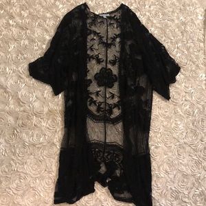 Black lace & crochet duster.